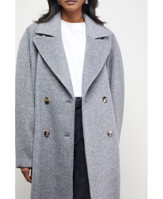 Women's Oversized Pleat Back Detail Maxi Coat