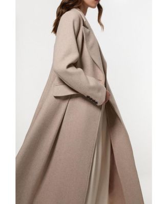 Women's Wool Tailored Flared Skirt Midi Coat