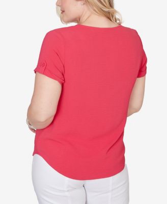 Women's  The Royal Treatment Solid Rolled Short-Sleeve T-Shirt