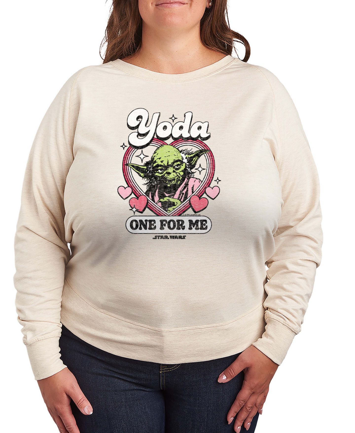 Женская футболка Hybrid Apparel Star Wars Yoda One For Me French Terry Long-Sleeve, цвет: Берёзовый — фото 1