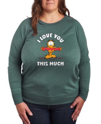 Women's Garfield I Love You This Much French Terry Long sleeve T-shirt