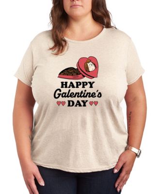 Women's Peanuts Peppermint Patty Happy Galentines Day Short Sleeve Graphic T-Shirt