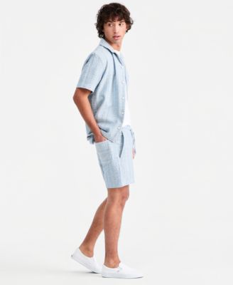 Men's Aqua Geo Cotton Shorts