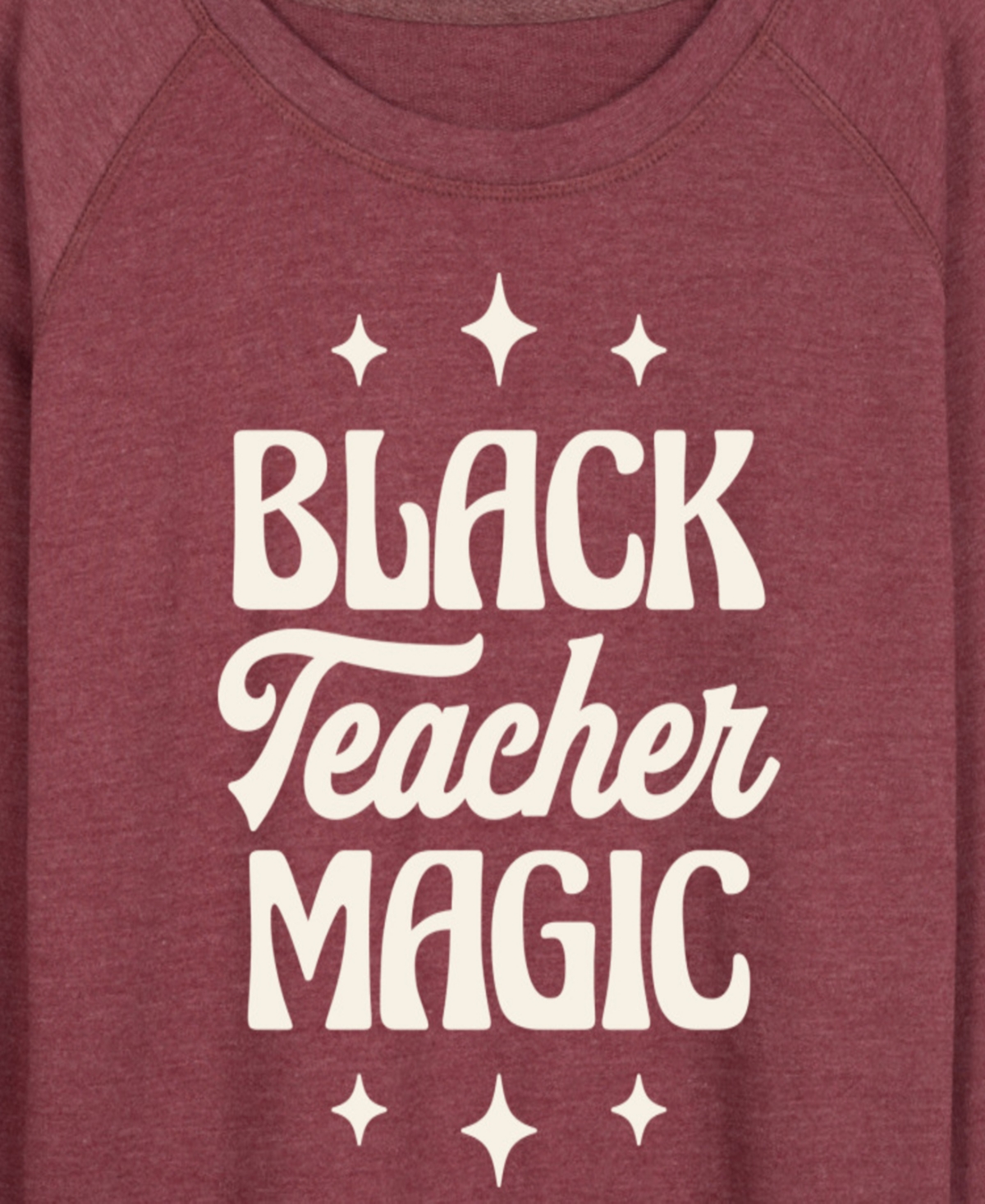 Hybrid Apparel Women's Instant Message Black Teacher Magic French Terry Long Sleeve T-shirt