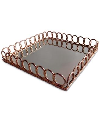 Jay Imports - Looped Link 15" Square Mirror Tray
