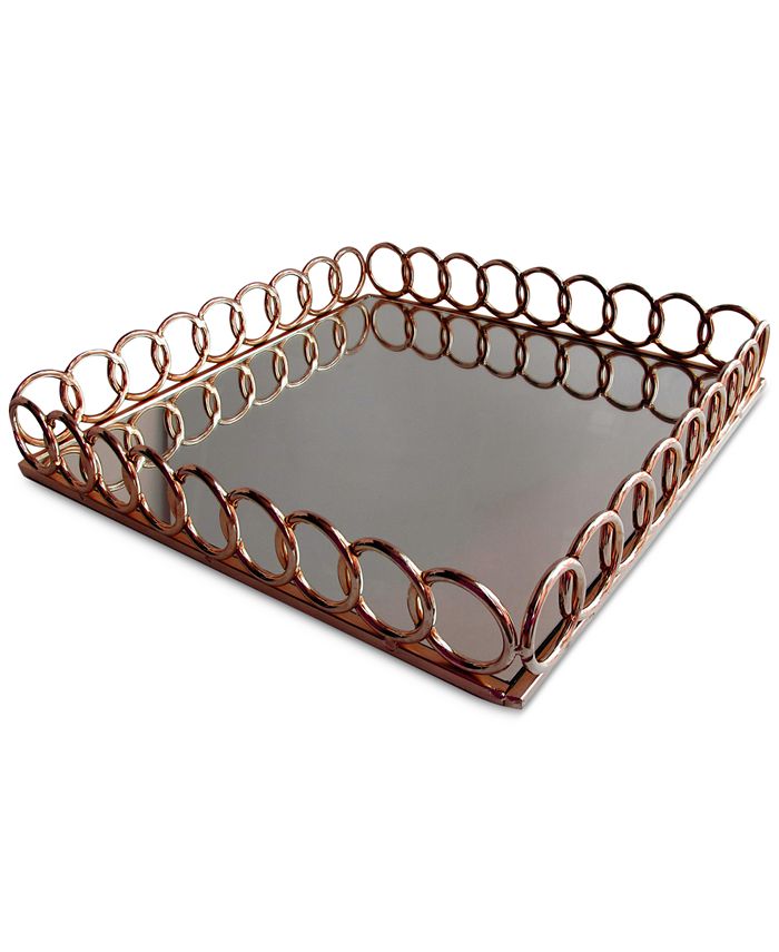 Jay Imports Square Link Mirrored Tray Macy's
