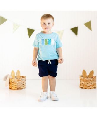 Toddler Boys Peeps Embroidered Patch Easter Short Sleeve T-Shirt