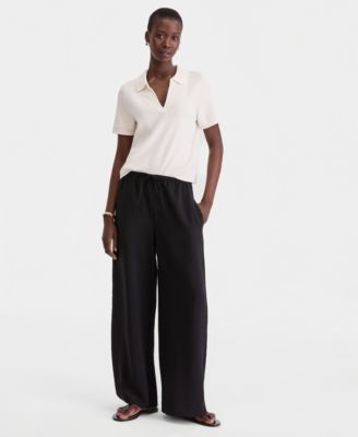 Women's High-Rise Pull On Crepe Wide-Leg Pants, Macy's Exclusive ' 