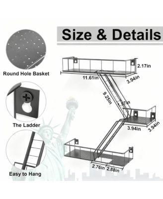 YIGII Metal Wall Shelves with Baskets for Home Decor