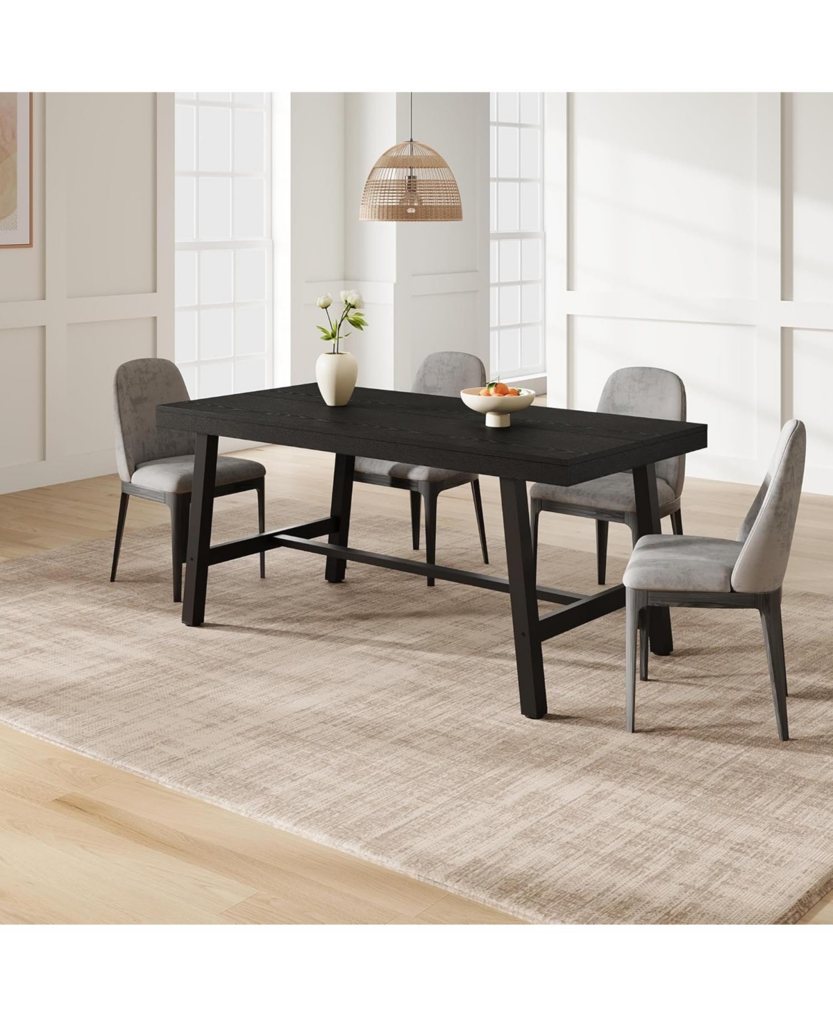 gaomon Kitchen Table Industrial Dining Table for 4-6 People Long Wooden Kitchen Table