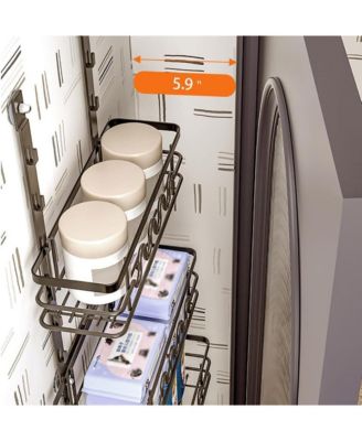 Over The Door Pantry Organizer, Metal Hanging Spice Rack for Pantry Door, Multi-Tier Over The Door Organizer 5 Layers