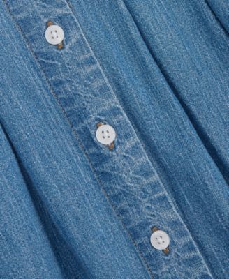 Women’s Cotton Denim Pleated Shirtdress