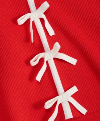 Women's Bow-Trim Sleeveless Sweater Tank Top