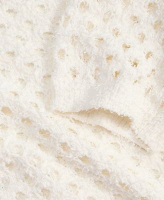 Women's Open-Stitch Short-Sleeve Sweater