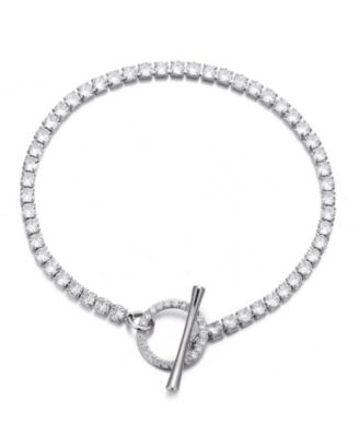 Silver Crystal Toggle Tennis Bracelet