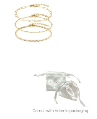 Tarnish Resistant Gold 3-Chain Bracelet Set