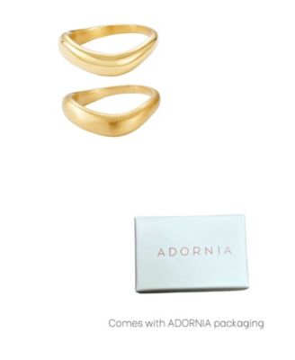 Tarnish Resistant Gold Nesting Curved Band Ring Set