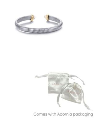 Silver Coil Clear Stones Cuff Bracelet