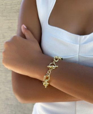 Gold Chunky Oval Link Toggle Bracelet
