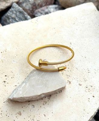 Tarnish Resistant Gold Nail Head Wrap Cuff Bracelet