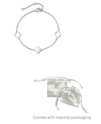 Silver Clover Station Bracelet