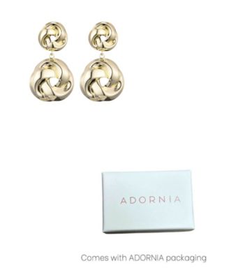 Gold Double Knot Drop Earrings