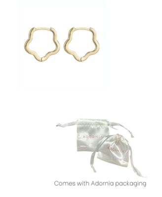 Gold Flower Shaped Hoop Earrings