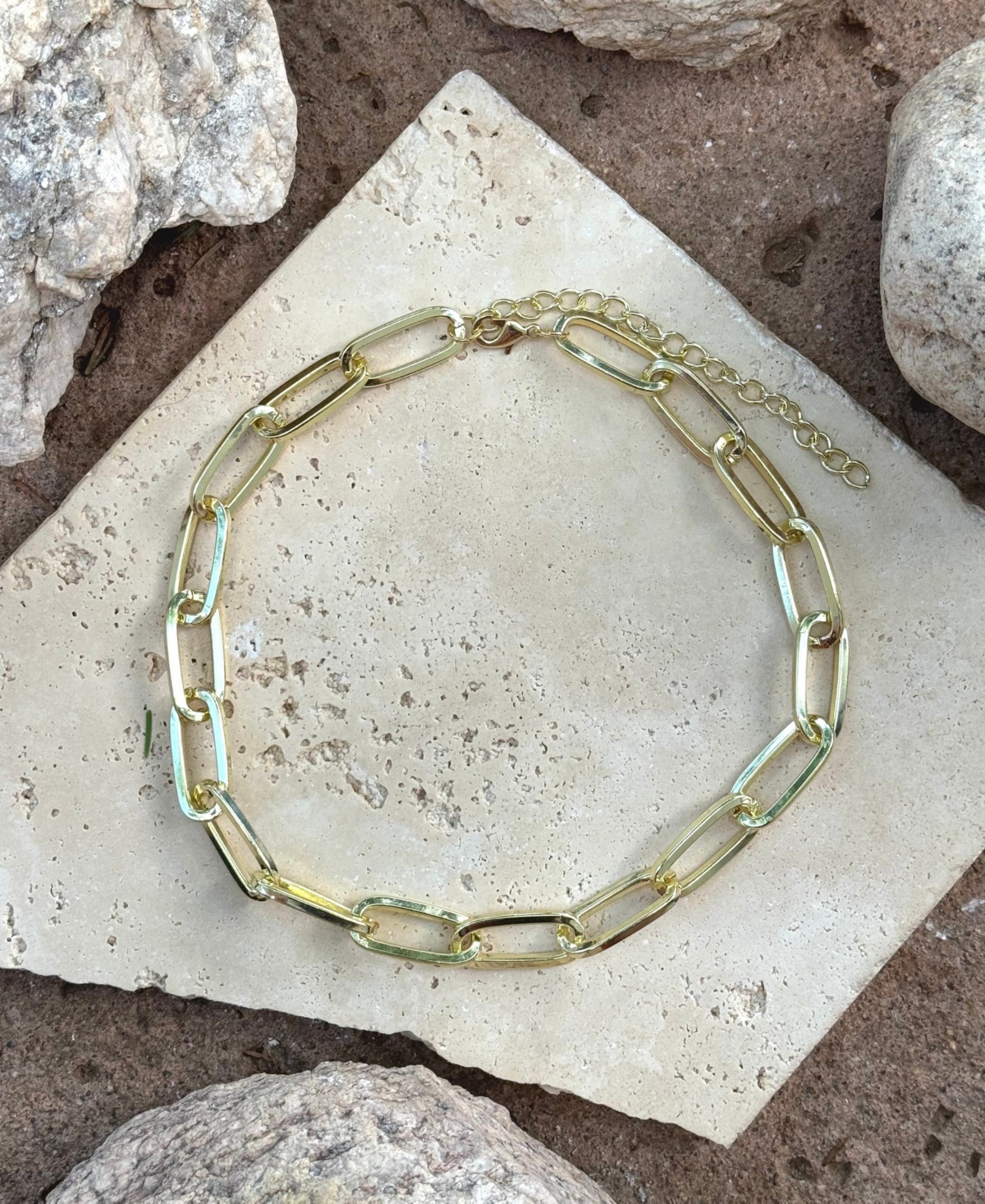 Adornia Gold Chunky Paperclip Necklace