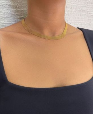 Tarnish Resistant Gold Mesh Chain Necklace