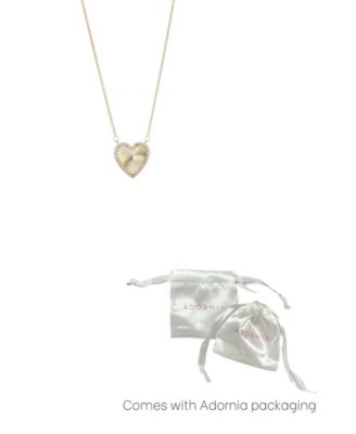Gold CZ Prismatic Heart Necklace
