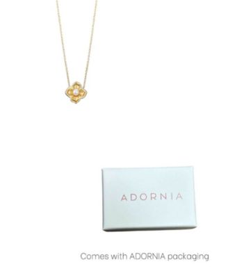 Gold Freshwater Pearl Flower Encased Necklace