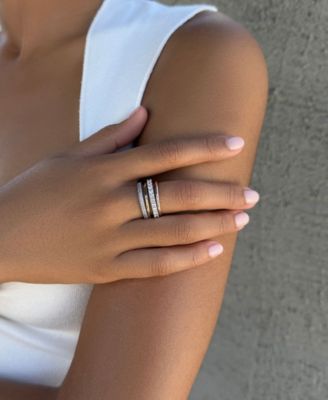 Crystal Mixed Metal 4-Layer Stack Ring