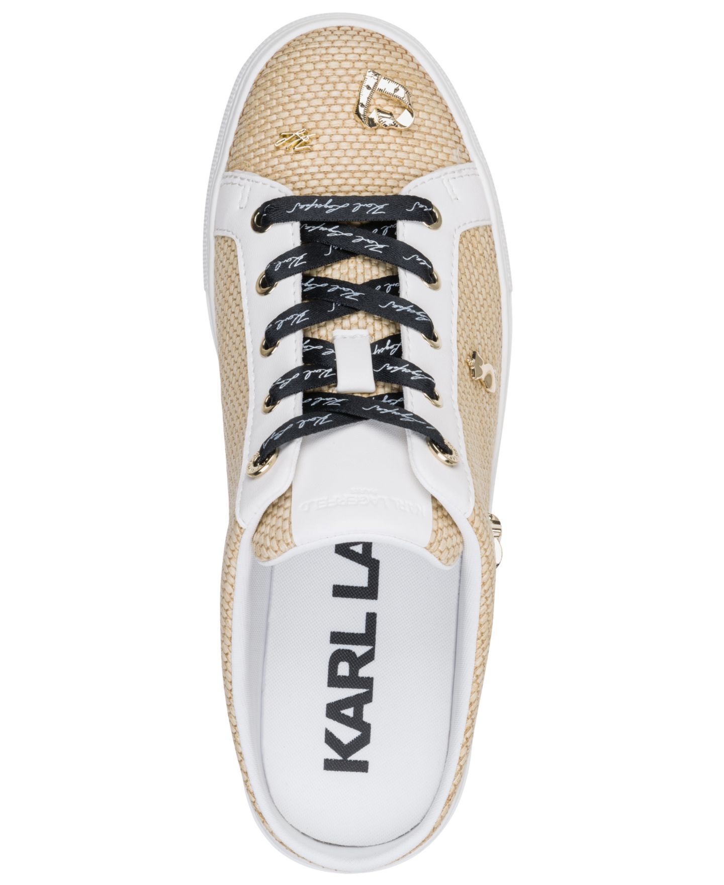 Женские кроссовки KARL LAGERFELD PARIS Cambria Atelier Lace-Up Mule, цвет: Натуральный / Яркий белый — фото 4