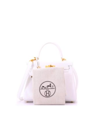 Kelly 25 Handbag White Swift with Gold Hardware