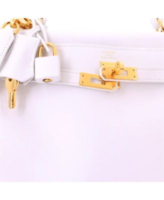Kelly 25 Handbag White Swift with Gold Hardware