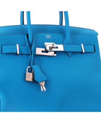 Birkin 30 Handbag Blue Togo with Palladium Hardware