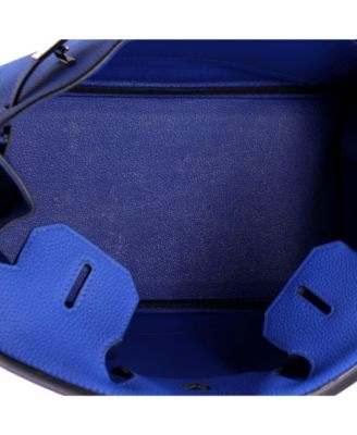 Birkin 30 Handbag Blue Togo with Palladium Hardware