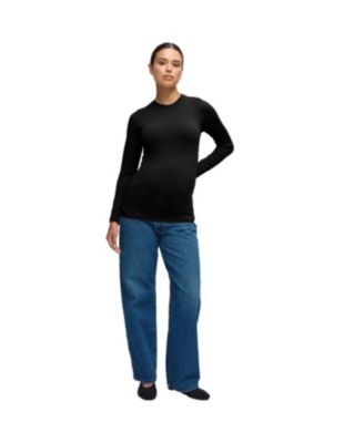 Women's Maternity Seamless Rib Long Sleeve Crew Tee