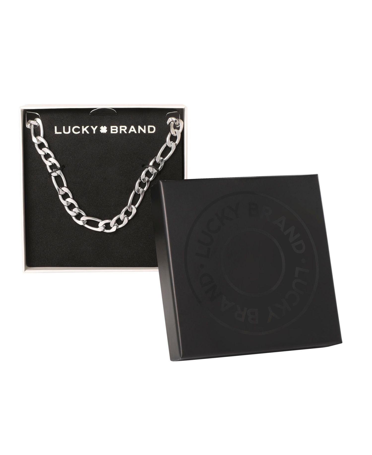 Men’s Figaro Chain Necklace, Silver-Tone 22'' Links