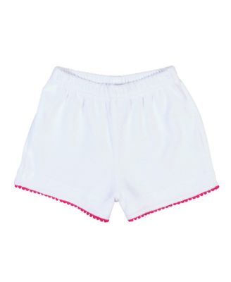 Little Girl Terry Shorts With Pom Poms