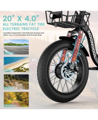 TK1 Fat Tire 500W All-Terrain Electric Tricycle for Adults, 20" x 4.0" Wheel