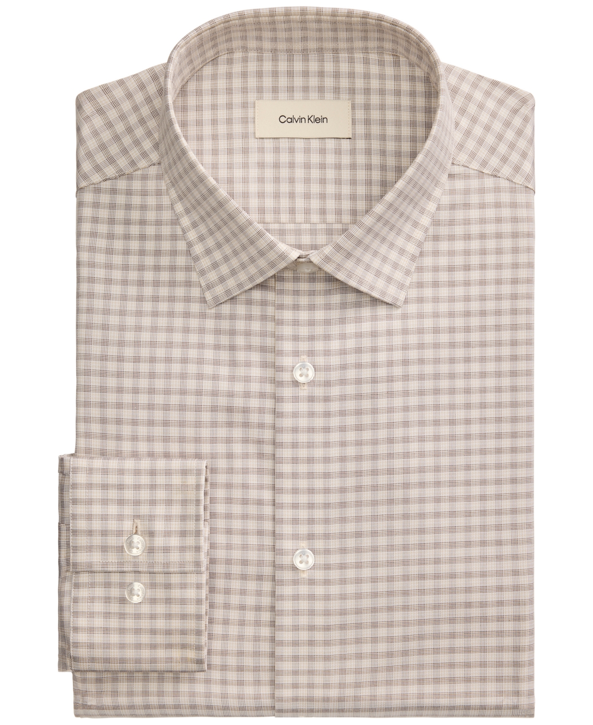 Calvin Klein Men's Refined Cotton Stretch Spread Collar Dress Shirt