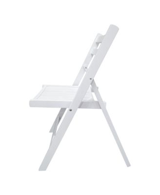 Folding Event Chairs, Set of 4, Slatted Wood