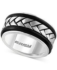 Gento by EFFY® Men's Woven-Style Panther Ring in Sterling Silver