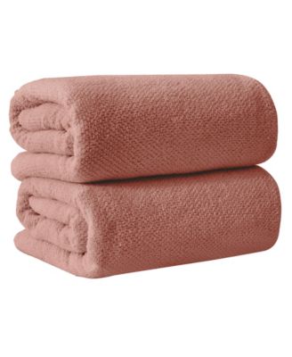 100% Cotton Textured 2-Piece Oversized Bath Sheet Set, 35” x 68”