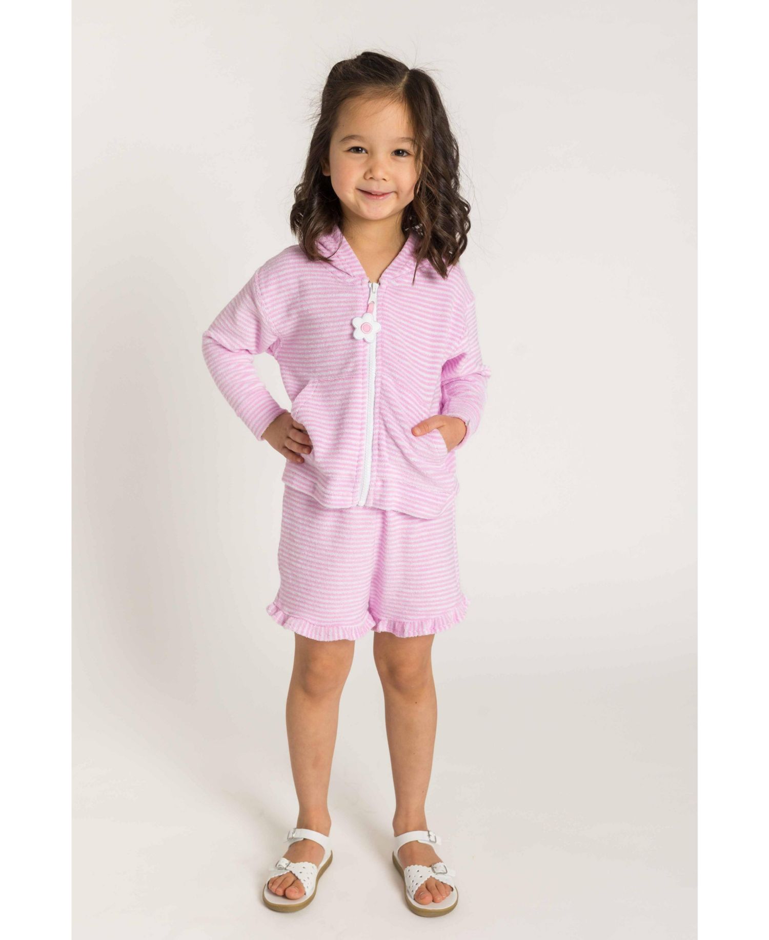 Little Girl Stripe Terry Shorts