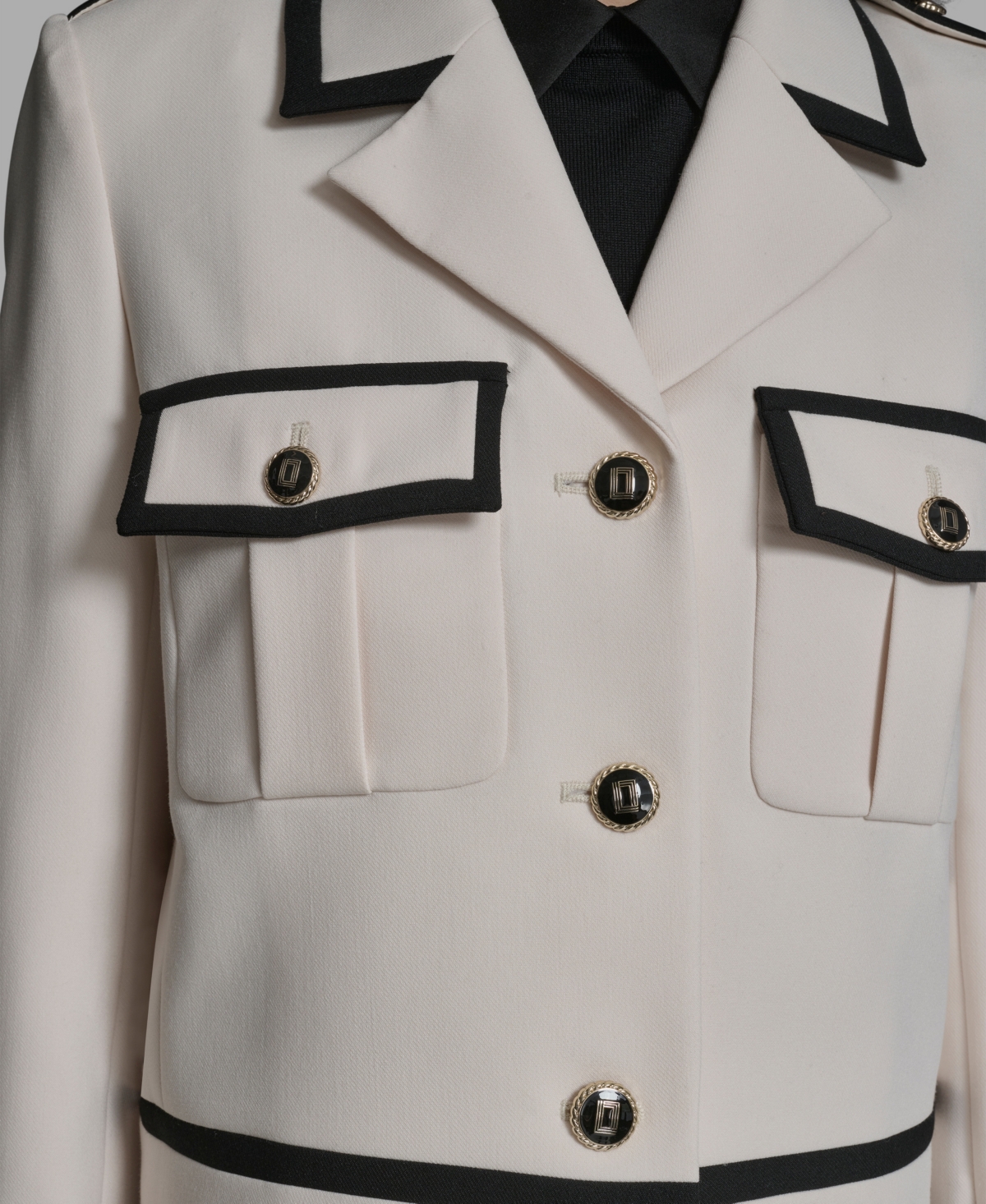 Karl Lagerfeld Paris Women's Notch Lapel Cropped Jacket