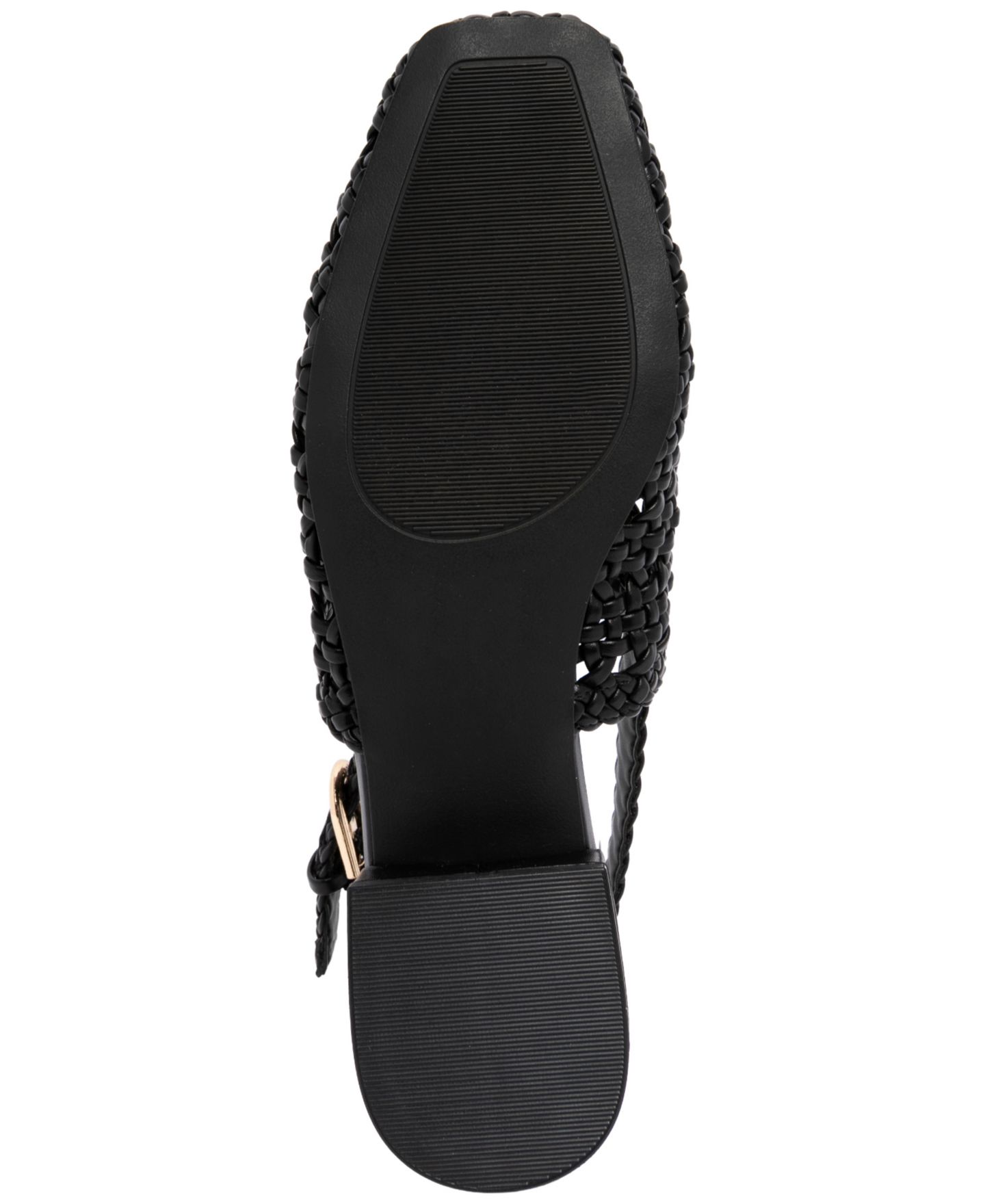 Женские туфли Jones New York Mateson Woven Block Heel Slingback Flats, цвет: Чёрный — фото 5