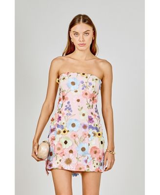 Women's Floral Embroidered Mini Dress
