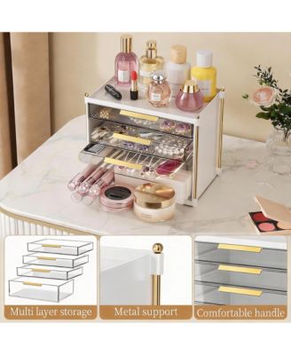 4-Drawer Makeup Organizer - Clear Acrylic Vanity Storage